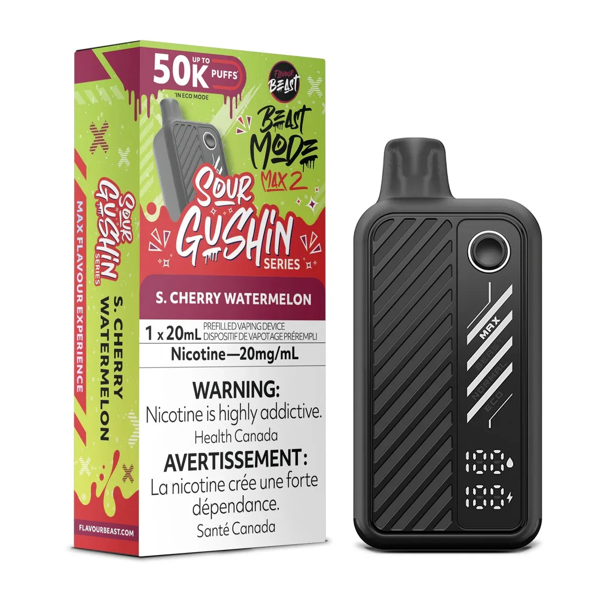 Flavour Beast Beast Mode Max 2 50K Flavour Beast Mode Max 2 50k - Sour Gushin' S. Cherry Watermelon