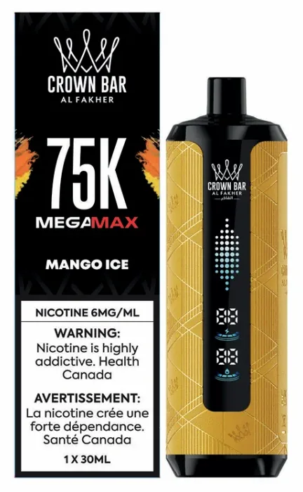 Al Fakher Crown Bar Mega Max 75K Al Fakher Crown Bar Mega Max 75K - Mango Ice