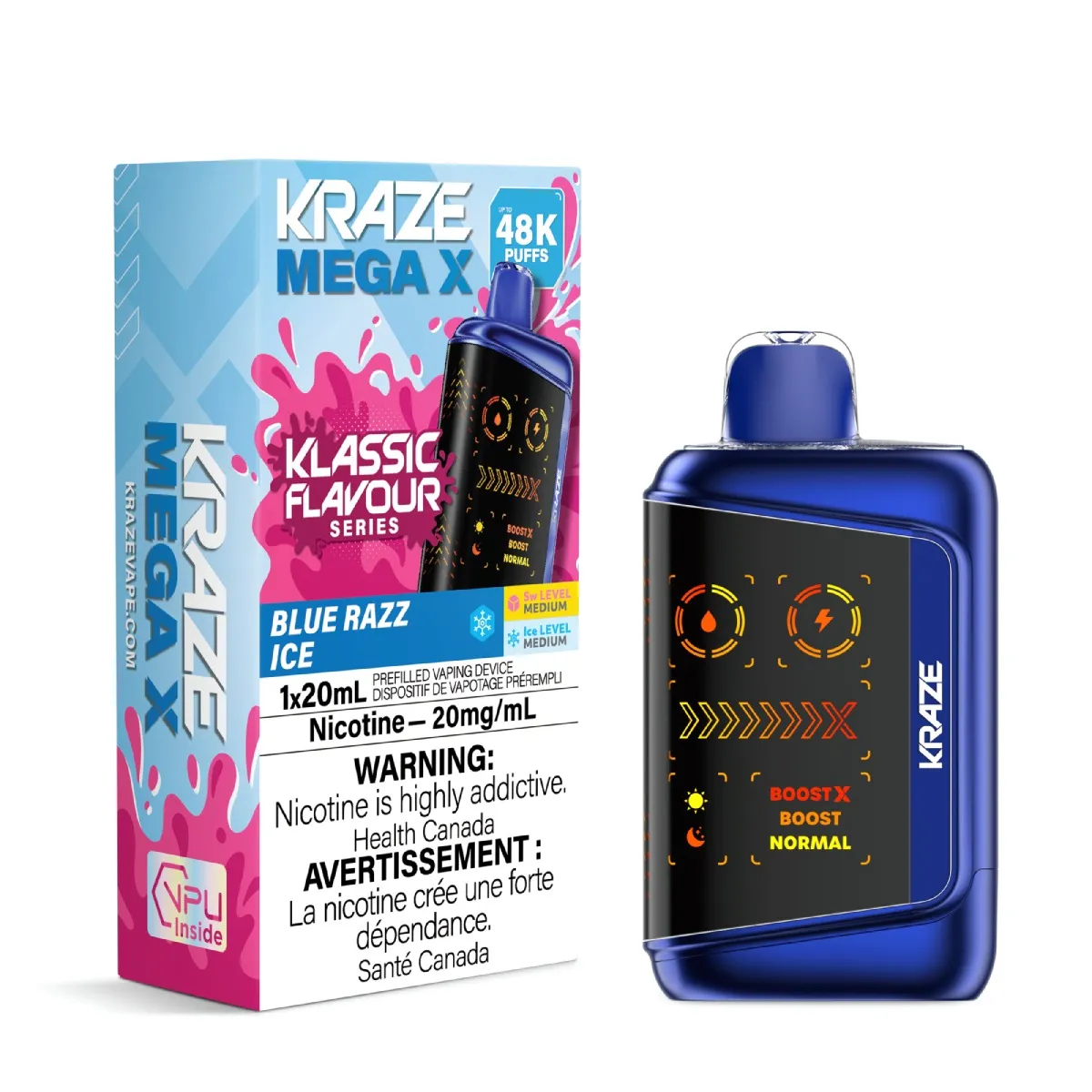 Kraze Mega X Classic - Blue Razz Ice
