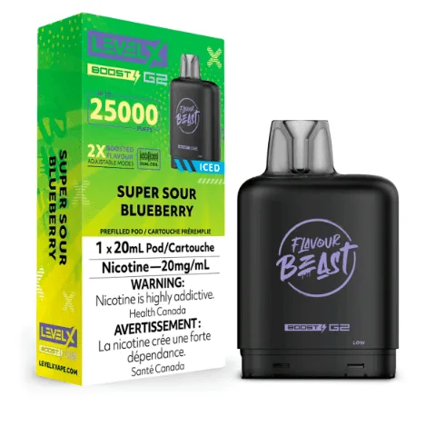 Level X Flavour Beast G2 Boost 25K Pod - Super Sour Blueberry Iced