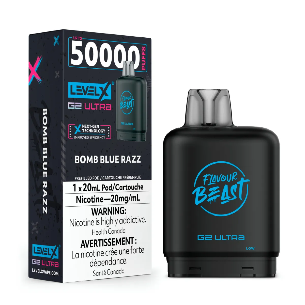 Level X Flavour Beast G2 Ultra 50K Pods Level X Flavour Beast G2 Ultra 50k - Bomb Blue Razz