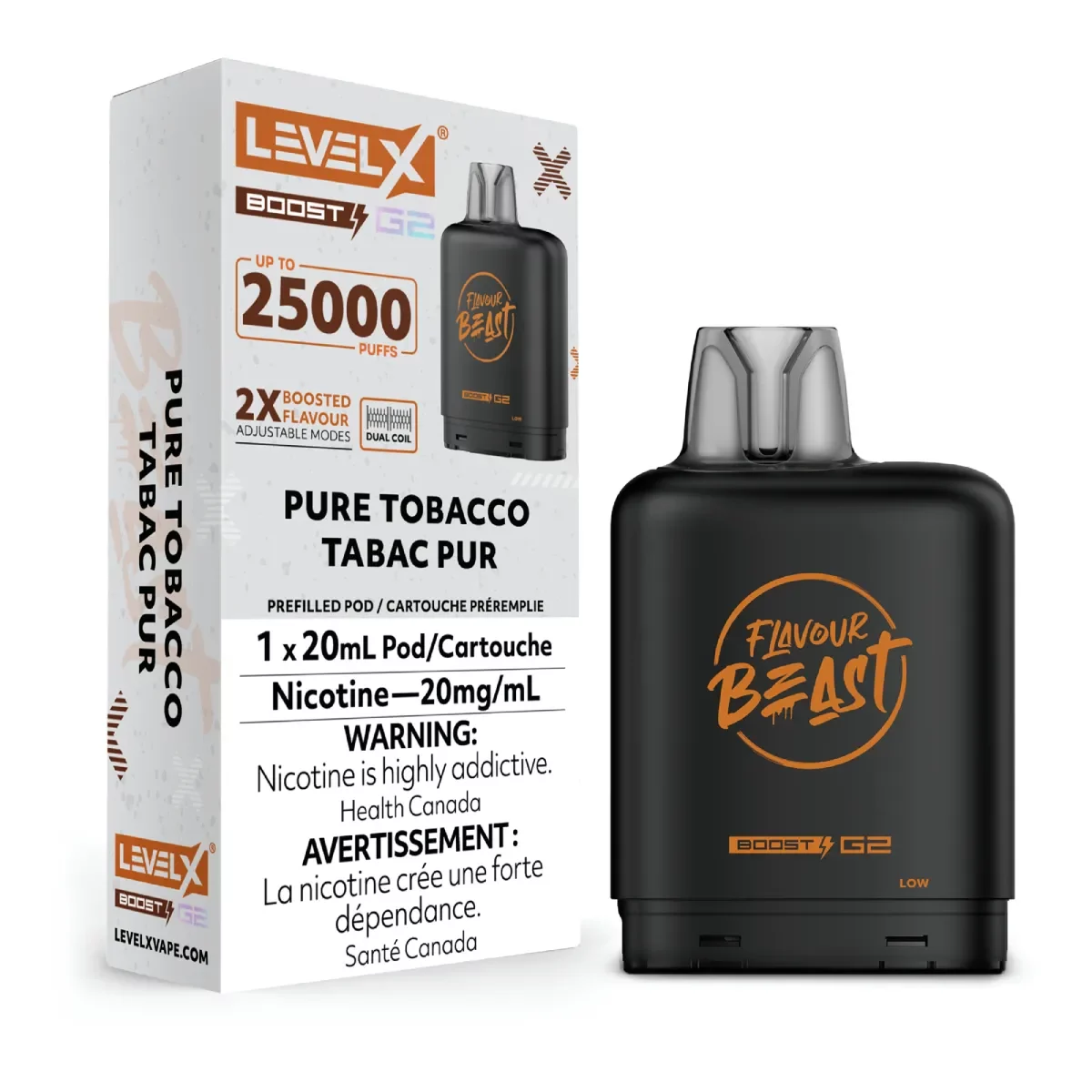 Level X Flavour Beast G2 Boost 25K Pods Level X Flavour Beast G2 Boost 25K Pod - Pure Tobacco