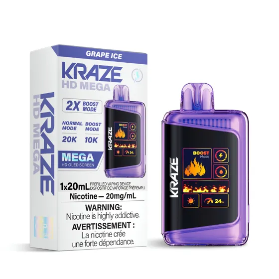 Kraze HD Mega 20K Kraze HD Mega - Grape Ice
