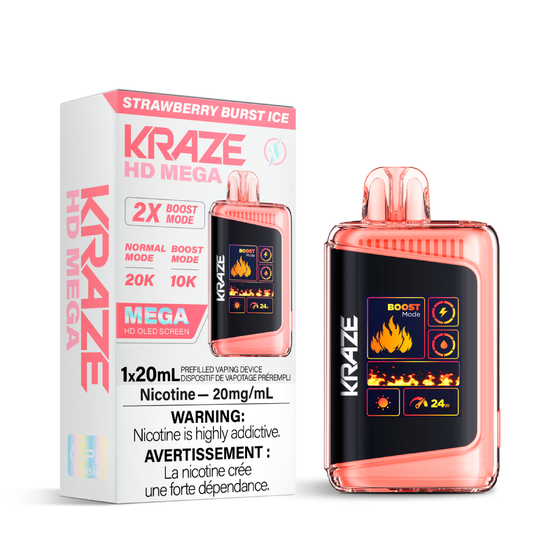 Kraze HD Mega 20K Kraze HD Mega - Strawberry Burst Ice