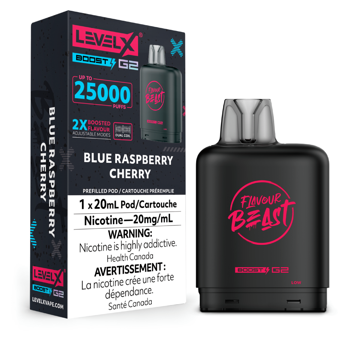 Level X Flavour Beast G2 Boost 25K Pods Level X Flavour Beast G2 Boost 25k Pod - Blue Raspberry Cherry