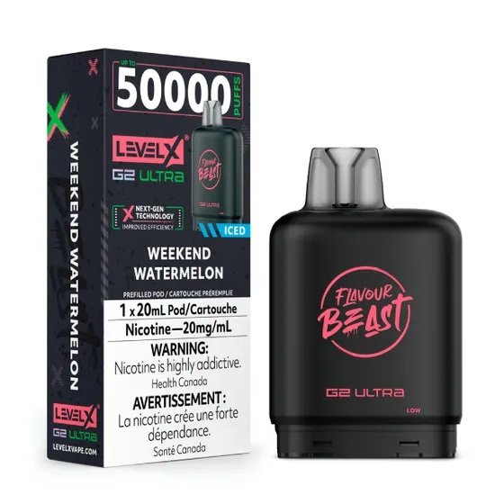 Level X Flavour Beast G2 Ultra 50K Pods Level X Flavour Beast G2 Ultra 50k - Weekend Watermelon Iced
