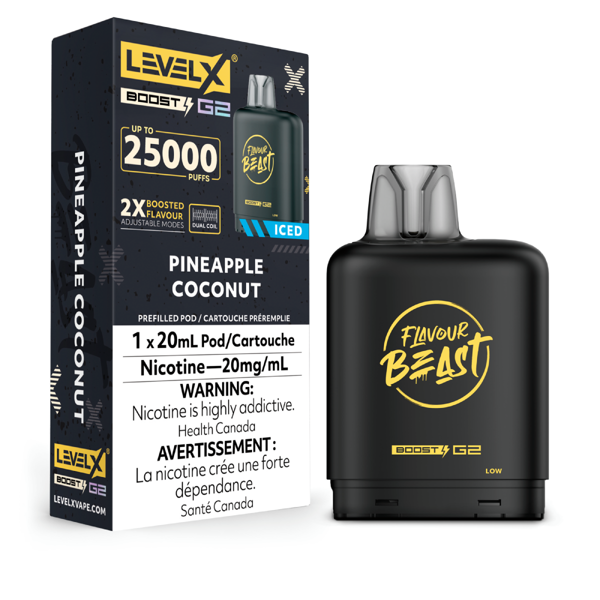 Level X Flavour Beast G2 Boost 25K Pods Level X Flavour Beast G2 Boost 25K Pod - Pineapple Coconut Iced