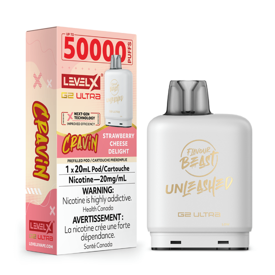 Level X Flavour Beast G2 Ultra 50K Pods Level X Flavour Beast Cravin’ G2 Ultra 50K - Strawberry Cheese Delight