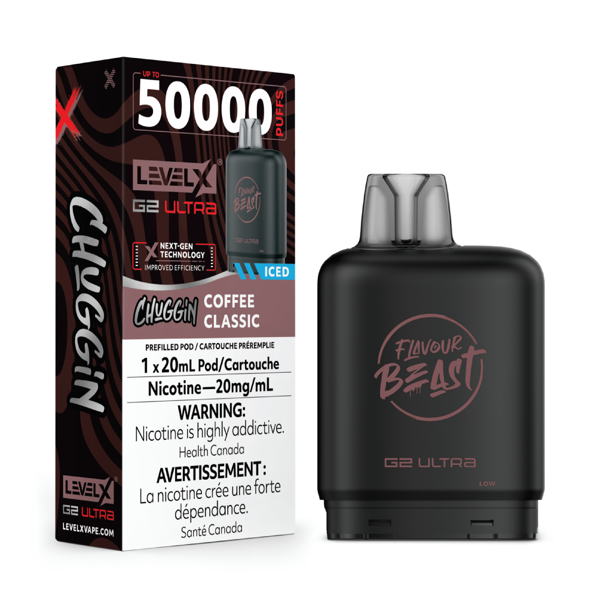 Level X Flavour Beast G2 Ultra 50K Pods Level X Flavour Beast Chuggin' G2 Ultra 50k - Coffee Classic Iced