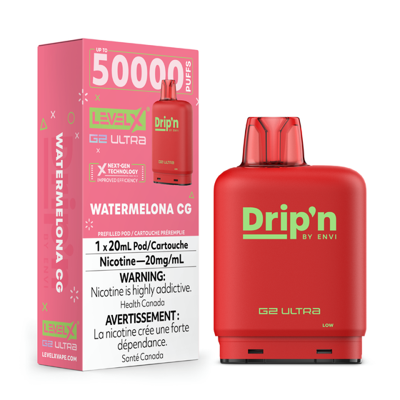 Level X Drip'n G2 Ultra 50K Pods Level X Drip'n G2 Ultra 50k - Watermelona CG