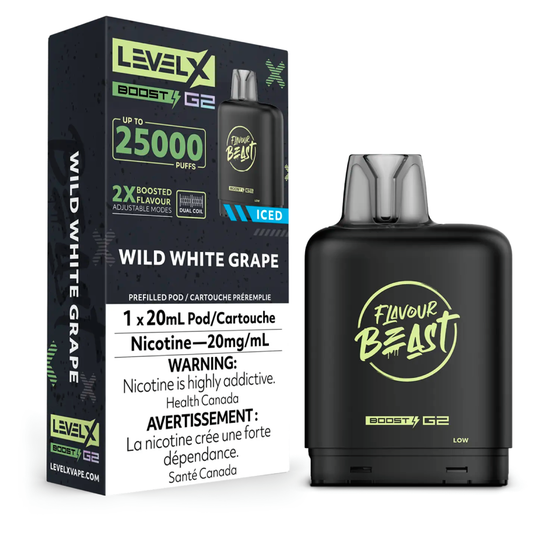 Level X Flavour Beast G2 Boost 25K Pods Level X Flavour Beast G2 Boost 25K Pod - Wild White Grape Iced