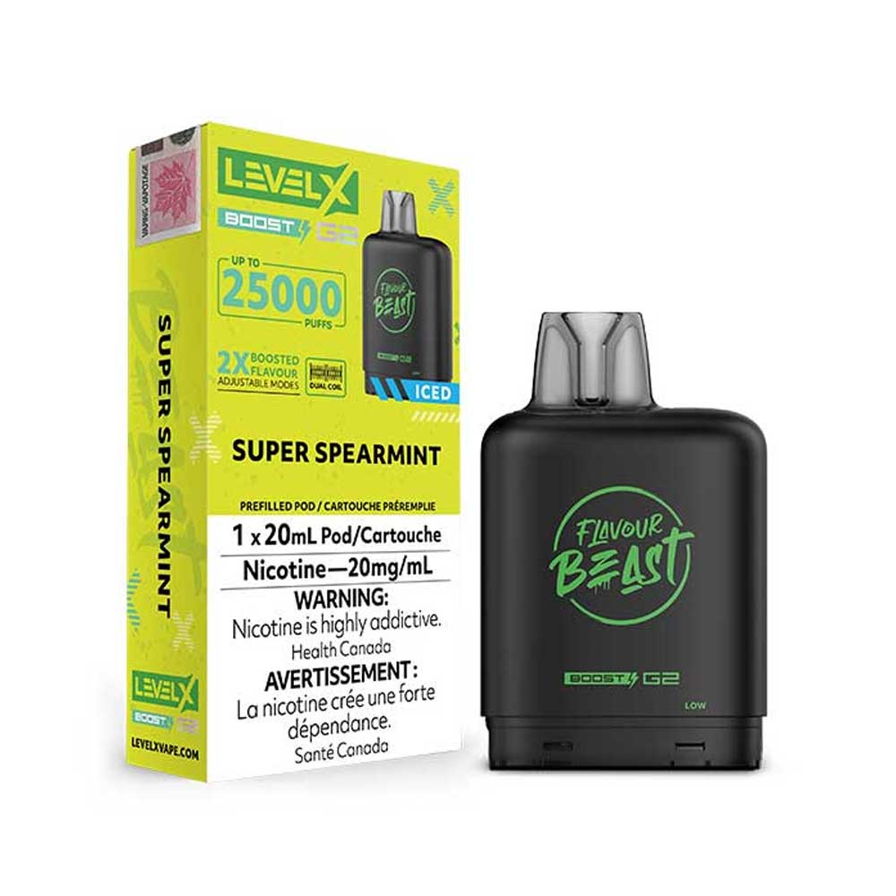 Level X Flavour Beast G2 Boost 25K Pods Level X Flavour Beast G2 Boost 25K Pod - Super Spearmint Iced