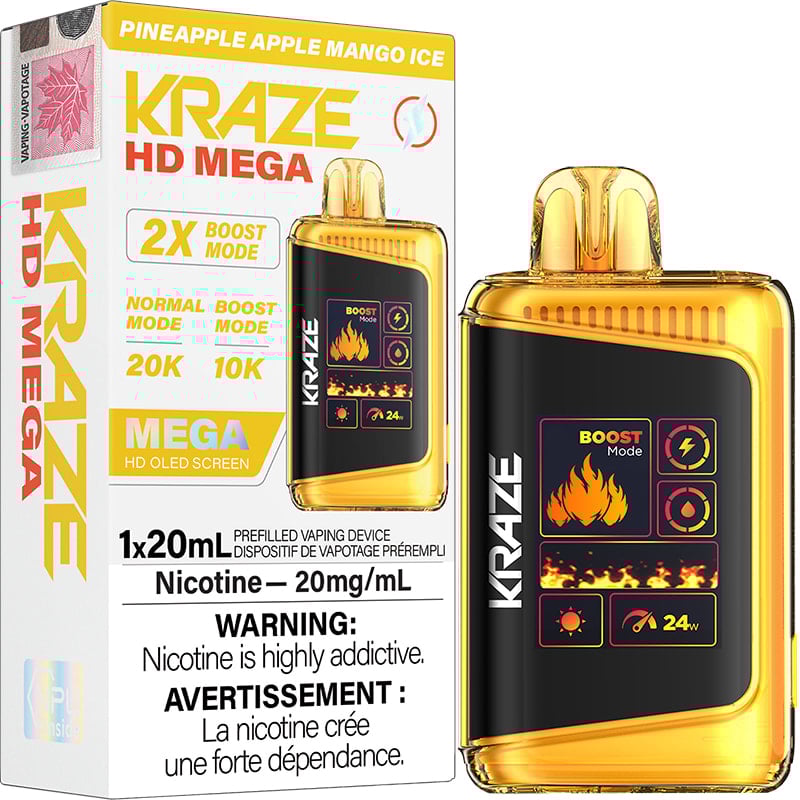 Kraze HD Mega 20K Kraze HD Mega - Pineapple Apple Mango Ice