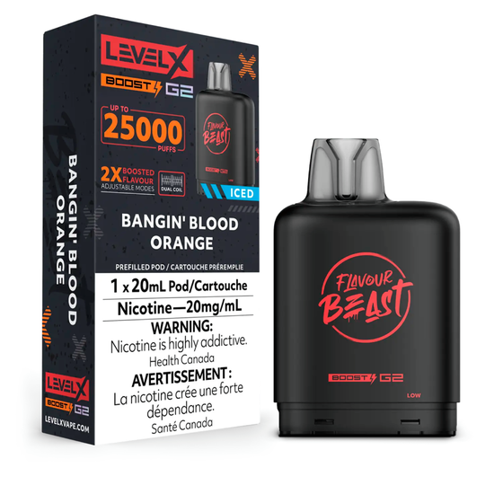 Level X Flavour Beast G2 Boost 25K Pods Level X Flavour Beast G2 Boost 25K Pod - Bangin' Blood Orange Iced