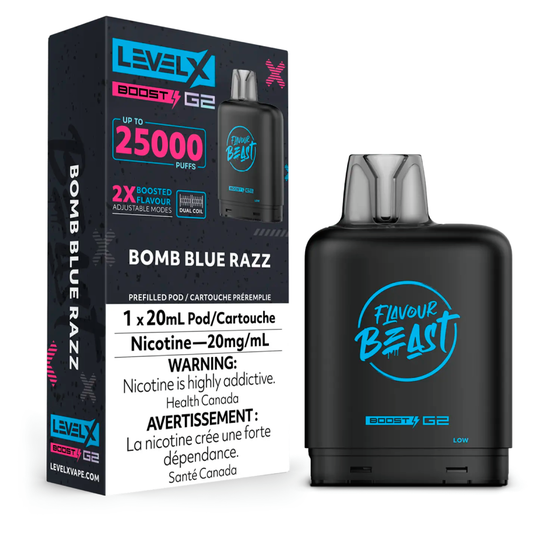 Level X Flavour Beast G2 Boost 25K Pods Level X Flavour Beast G2 Boost 25K Pod - Bomb Blue Razz