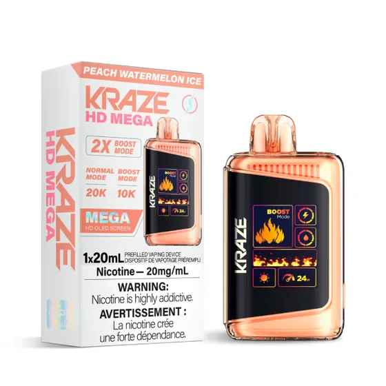 Kraze HD Mega 20K Kraze HD Mega - Peach Watermelon Ice