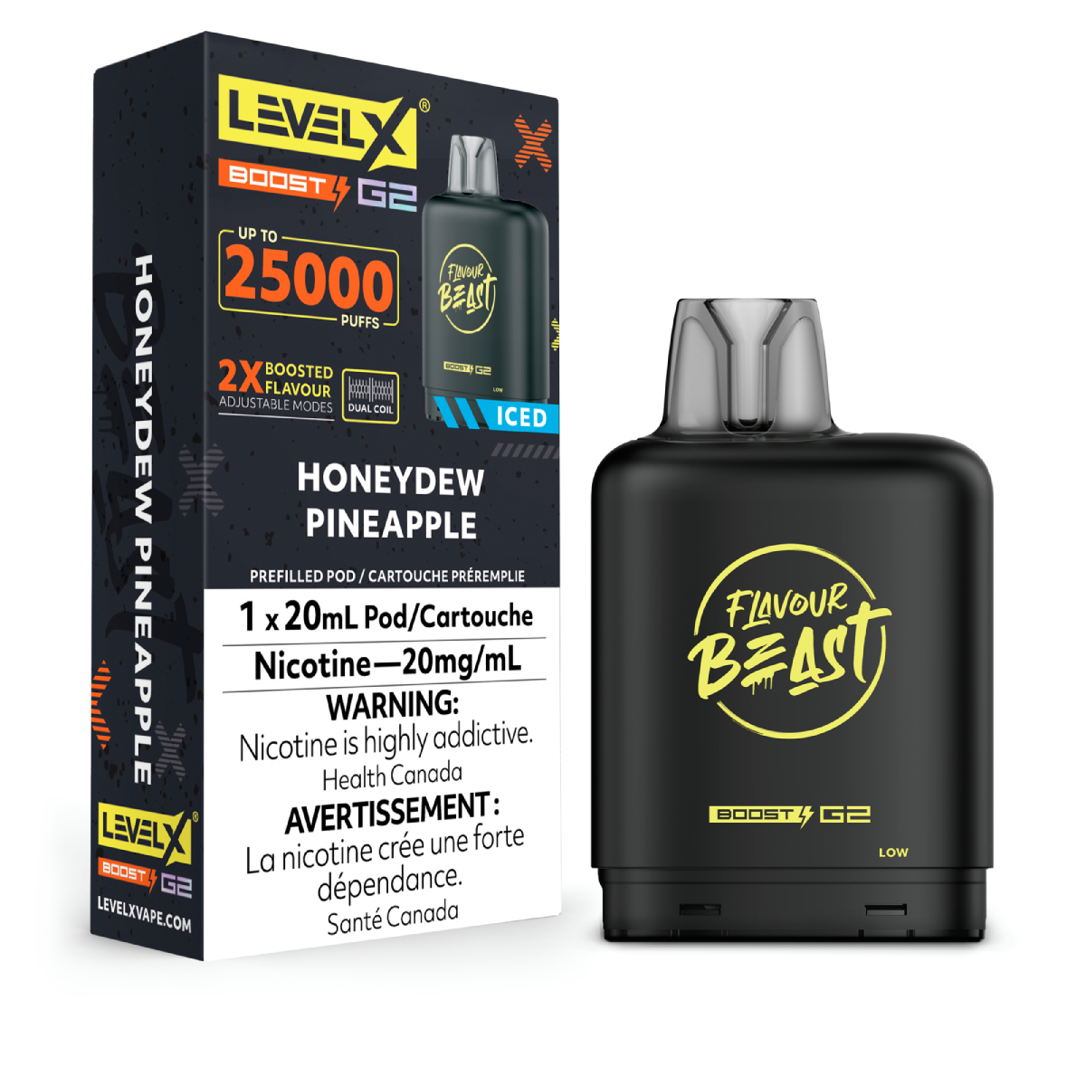Level X Flavour Beast G2 Boost 25K Pods Level X Flavour Beast G2 Boost 25K Pod - Honeydew Pineapple Iced