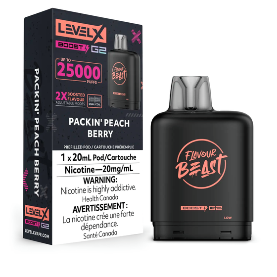 Level X Flavour Beast G2 Boost 25K Pods Level X Flavour Beast G2 Boost 25K Pod - Packin' Peach Berry