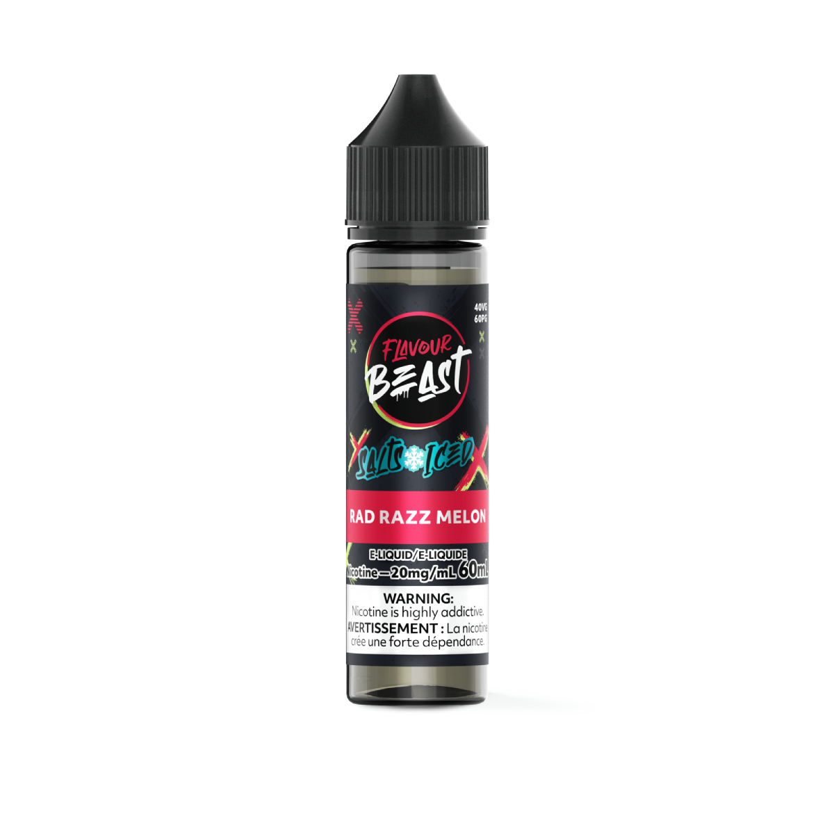 Flavour Beast 60ml Salt Flavour Beast - Rad Razz Melon Iced 60ml Salt