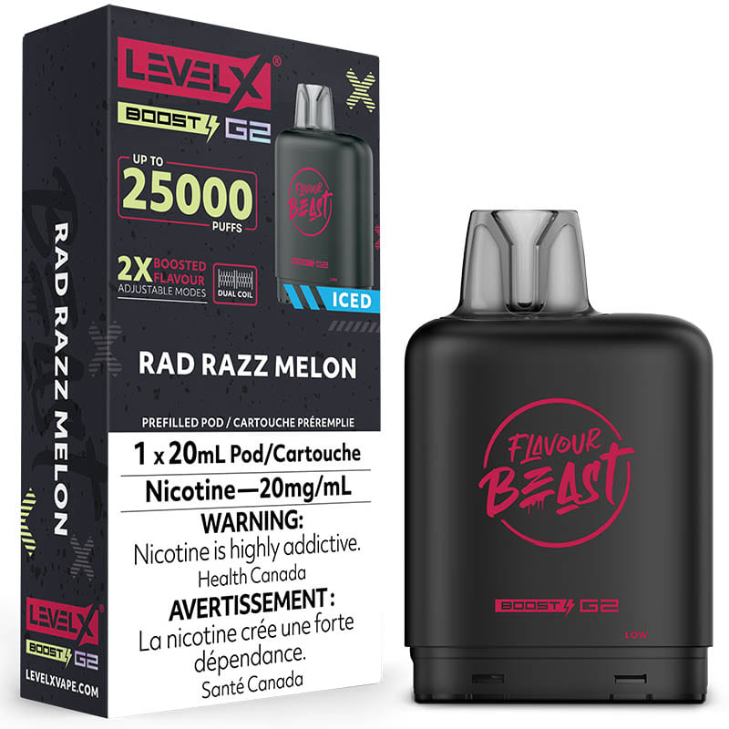 Level X Flavour Beast G2 Boost 25K Pods Level X Flavour Beast G2 Boost 25K Pod - Rad Razz Melon Iced