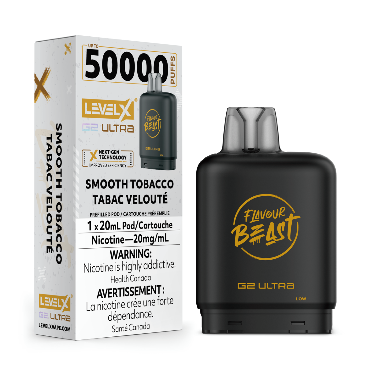 Level X Flavour Beast G2 Ultra 50K Pods Level X Flavour Beast G2 Ultra 50k - Smooth Tobacco