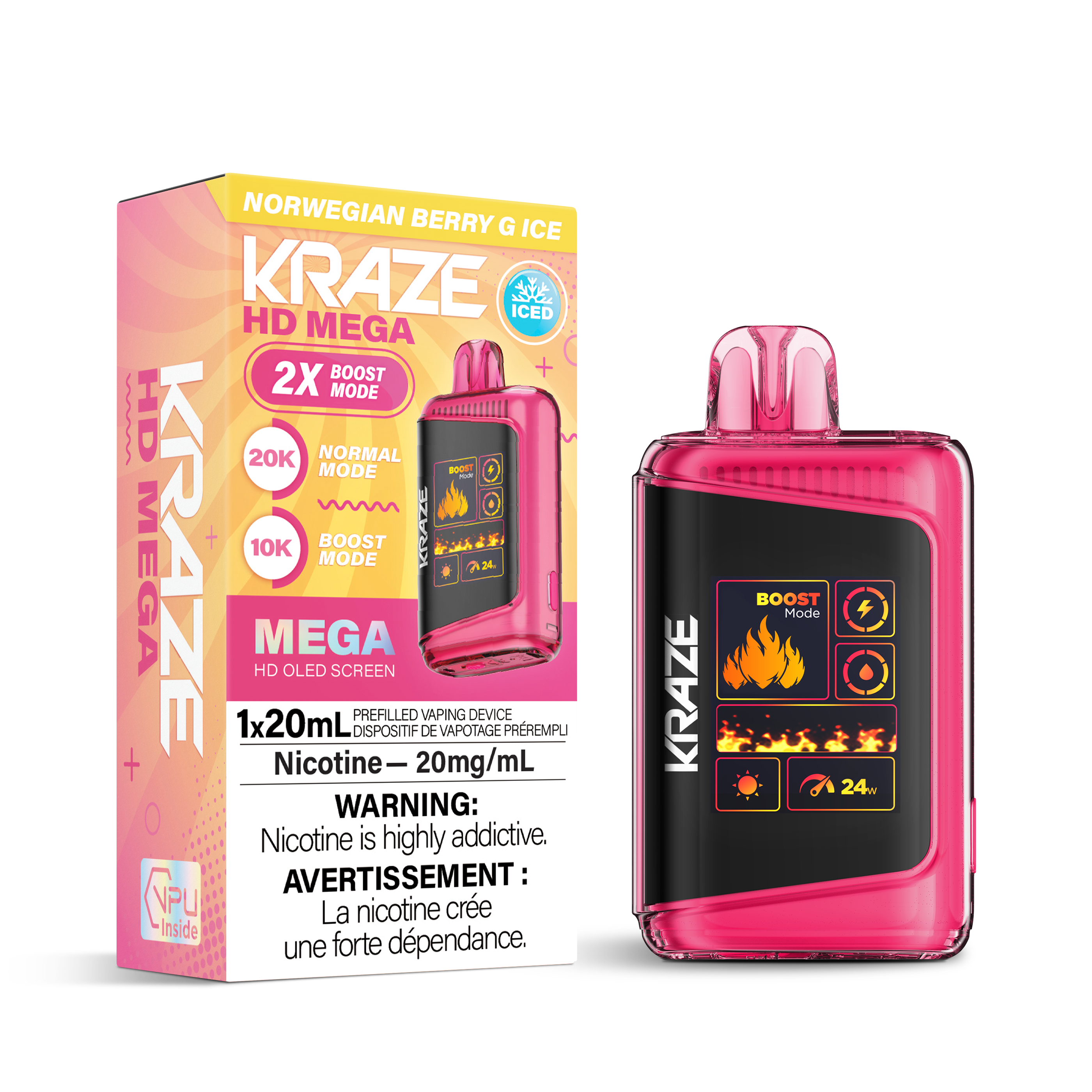 Kraze HD Mega 20K Kraze HD Mega - Norwegian Berry G Ice
