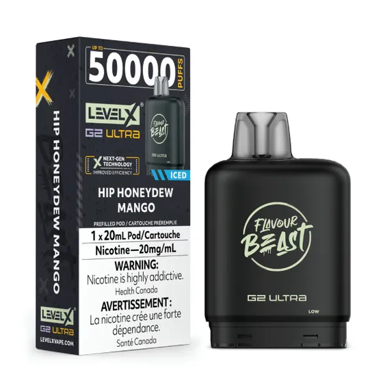 Level X Flavour Beast G2 Ultra 50K Pods Level X Flavour Beast G2 Ultra 50K - Hip Honeydew Mango Iced